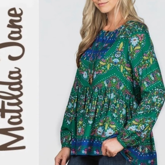 Matilda Jane Evergreen top medium like new freshly laundered ready to wear - Picture 2 of 7